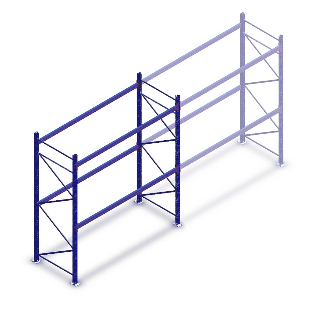 Gebruikte Polypal palletstelling 2375x3000x1050mm (hxbxd) - 2 niveaus beginsectie