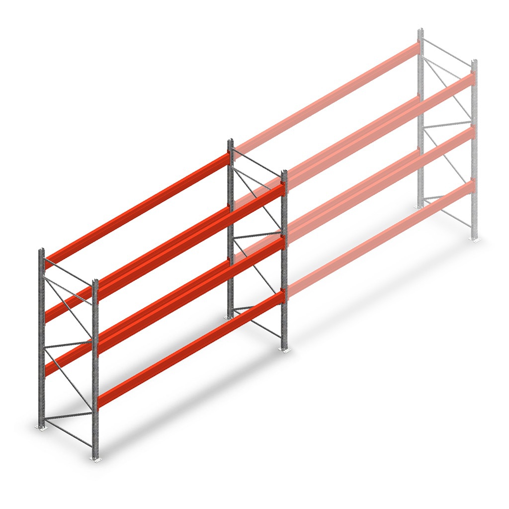 Gebruikte Vogelsang palletstelling 3000x3600x1100 mm (hxbxd) - 3 niveaus beginsectie