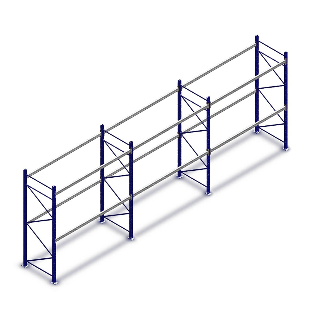 Gebruikte voordeelrij palletstelling Redirack 3000x9020x900 3 secties 2 niveaus