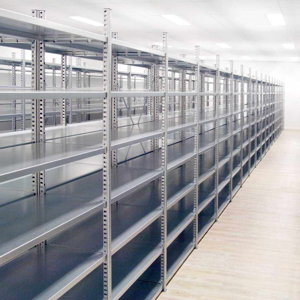Legbordstelling Light Duty 2500x1000x300, 5 niveaus metaal verzinkt, 40 kg beginsectie
