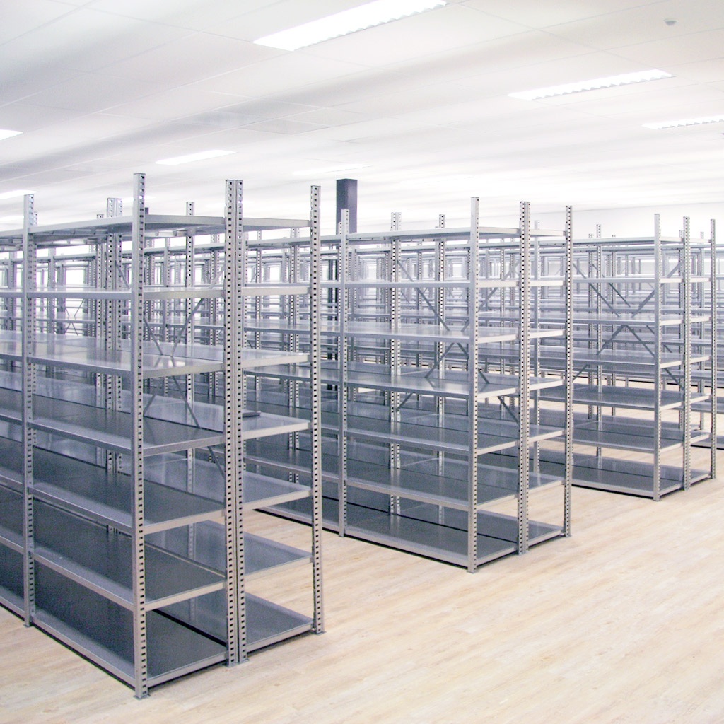 Legbordstelling Light Duty 2500x1000x300, 6 niveaus metaal verzinkt, 40 kg beginsectie
