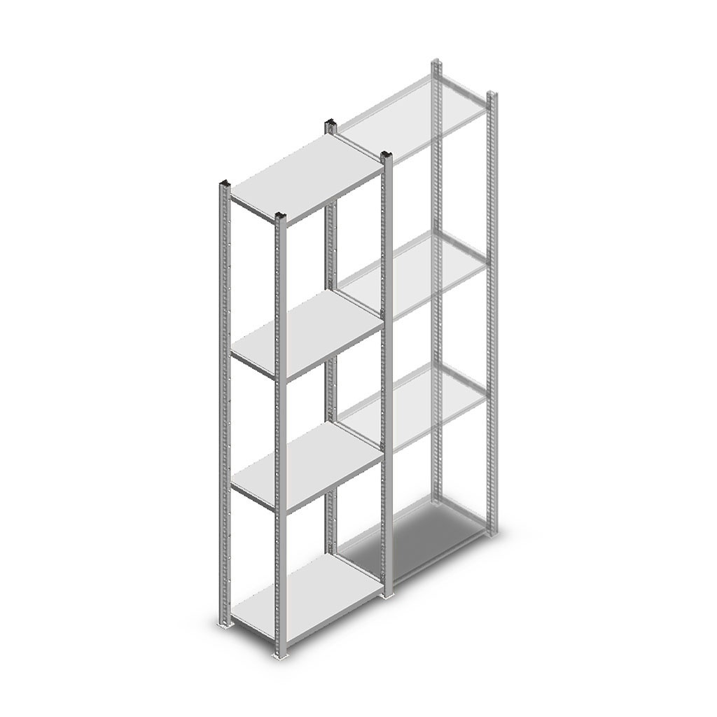 Legbordstelling Medium Duty 2000x550x300, 4 niveaus metaal verzinkt, 120 kg beginsectie 