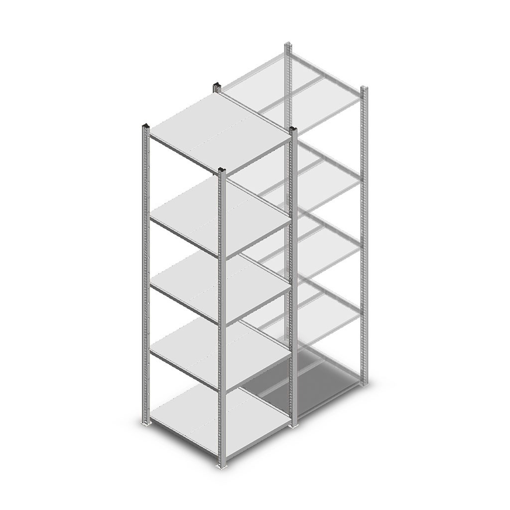 Legbordstelling Medium Duty 2000x550x600 (hxbxd) 5 niveaus metaal verzinkt 240 kg beginsectie