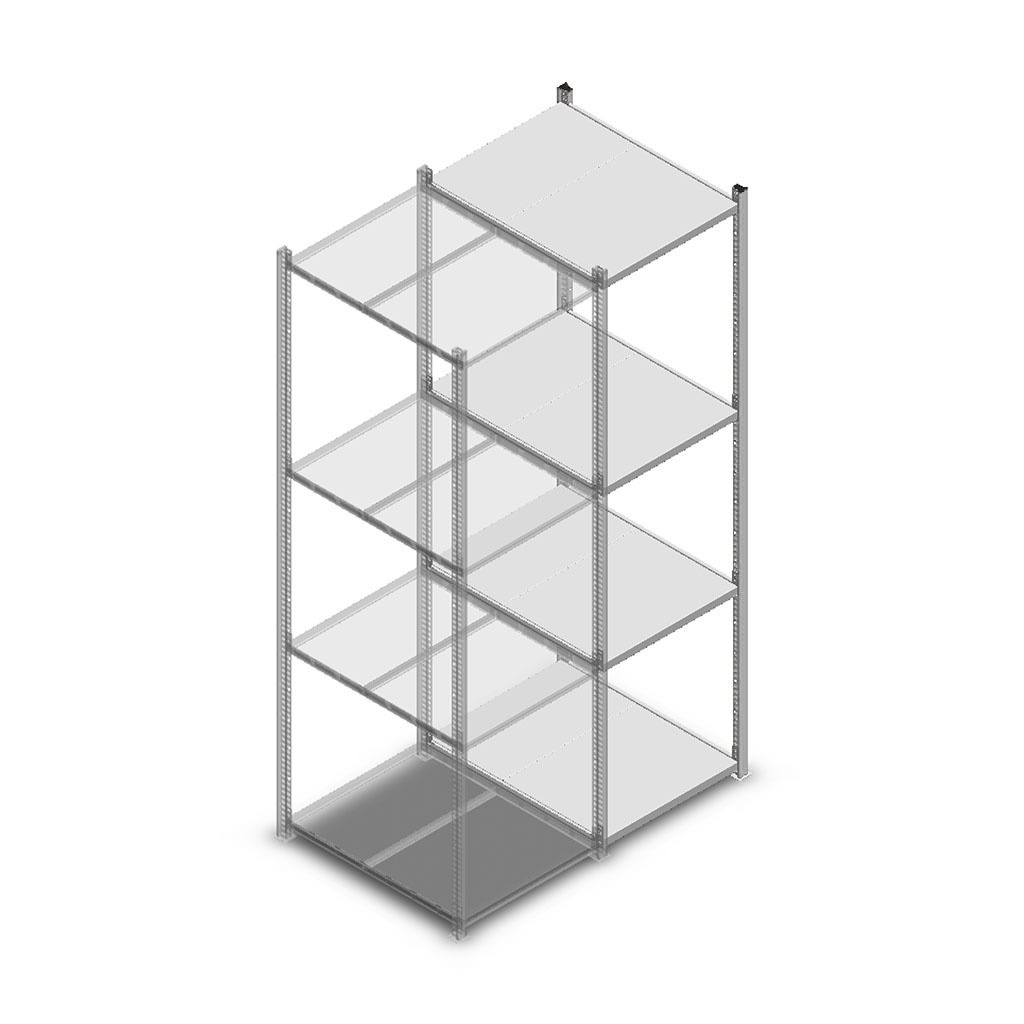 Legbordstelling Medium Duty 2000x550x700 (hxbxd) 4 niveaus metaal verzinkt 240 kg aanbouwsectie