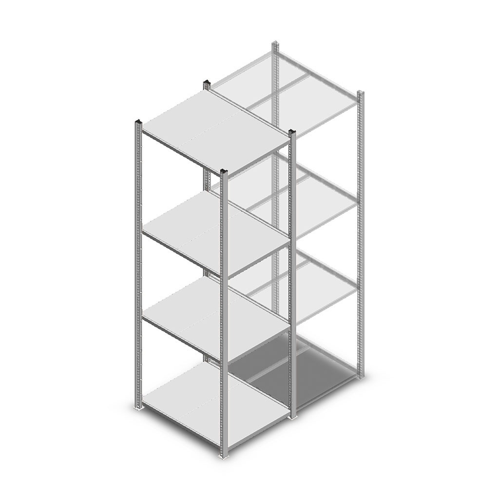 Legbordstelling Medium Duty 2000x550x700 (hxbxd) 4 niveaus metaal verzinkt 240 kg beginsectie