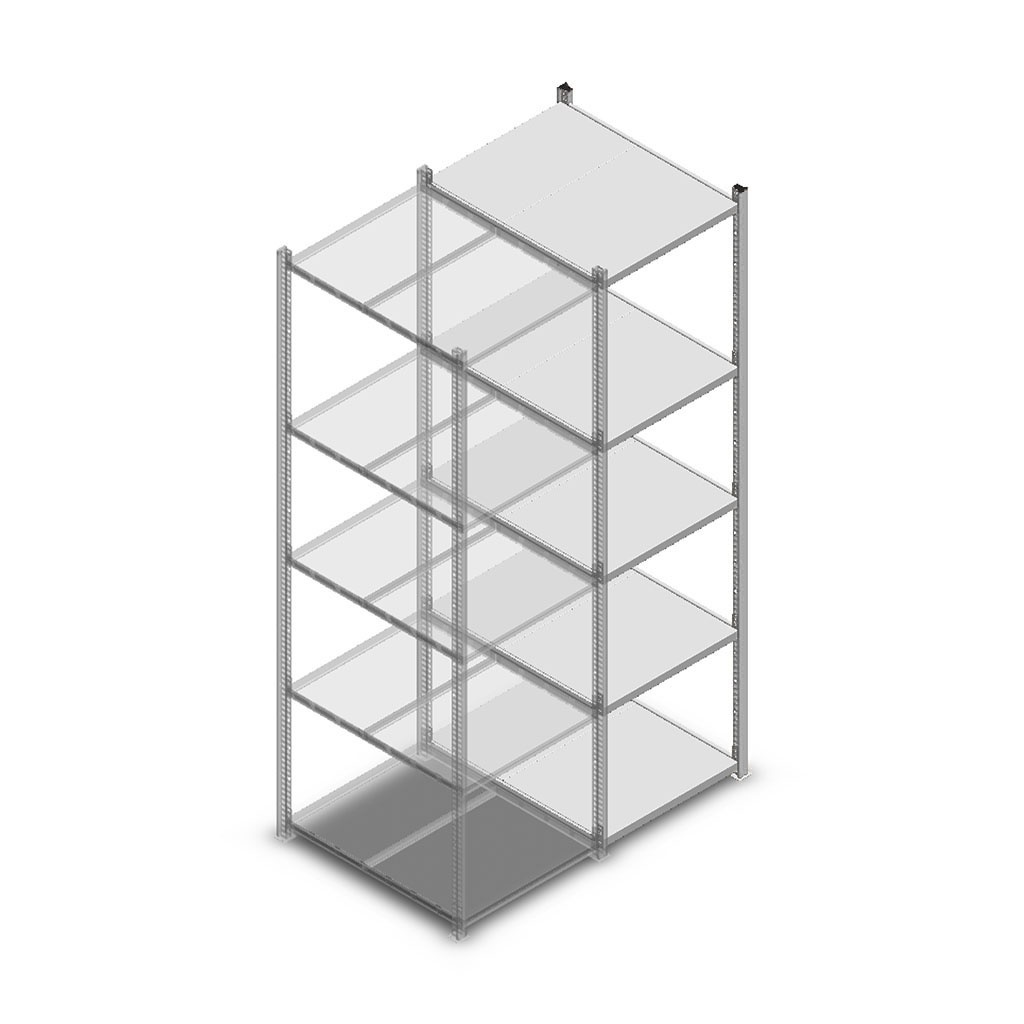 Legbordstelling Medium Duty 2000x550x700 (hxbxd) 5 niveaus metaal verzinkt 240 kg aanbouwsectie
