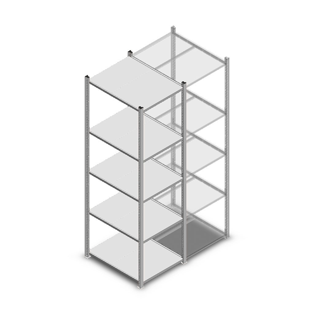 Legbordstelling Medium Duty 2000x550x700 (hxbxd) 5 niveaus metaal verzinkt 240 kg beginsectie