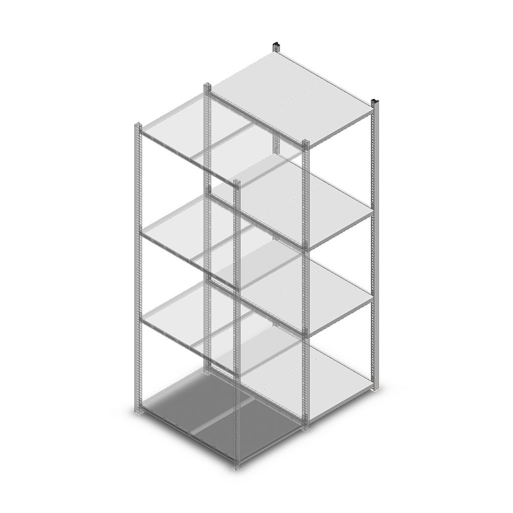 Legbordstelling Medium Duty 2000x550x800 (hxbxd) 4 niveaus metaal verzinkt 240 kg aanbouwsectie