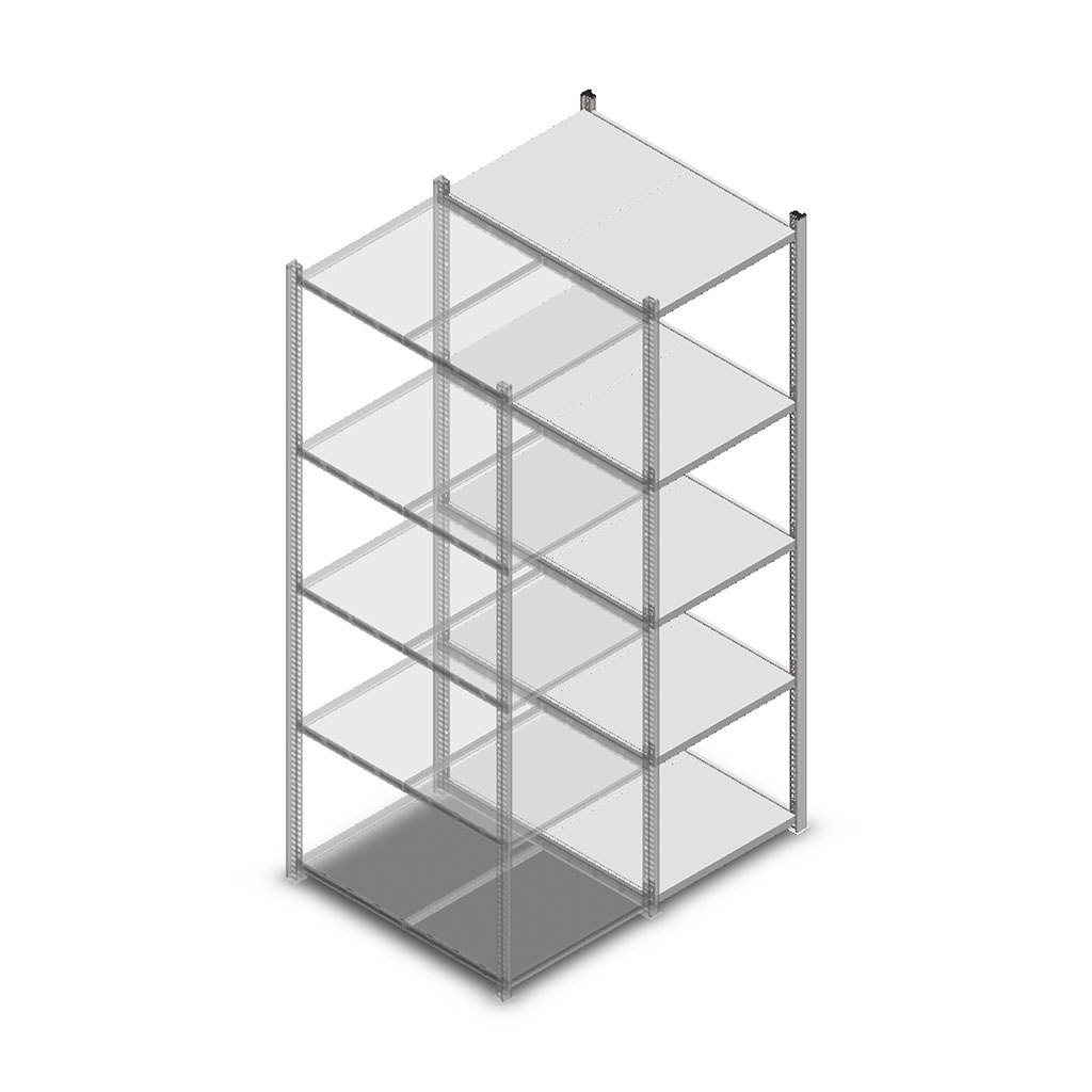 Legbordstelling Medium Duty 2000x550x800 (hxbxd) 5 niveaus metaal verzinkt 240 kg aanbouwsectie