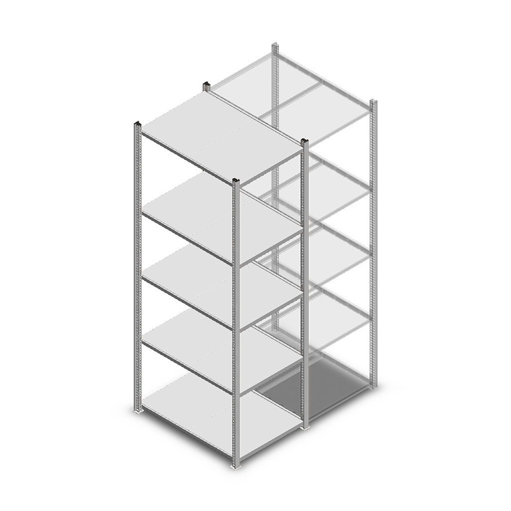 Legbordstelling Medium Duty 2000x550x800 (hxbxd) 5 niveaus metaal verzinkt 240 kg beginsectie