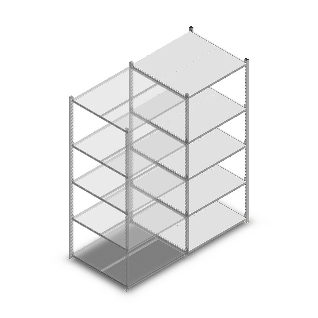 Legbordstelling Medium Duty 2000x850x800 (hxbxd) 5 niveaus metaal verzinkt 200 kg aanbouwsectie