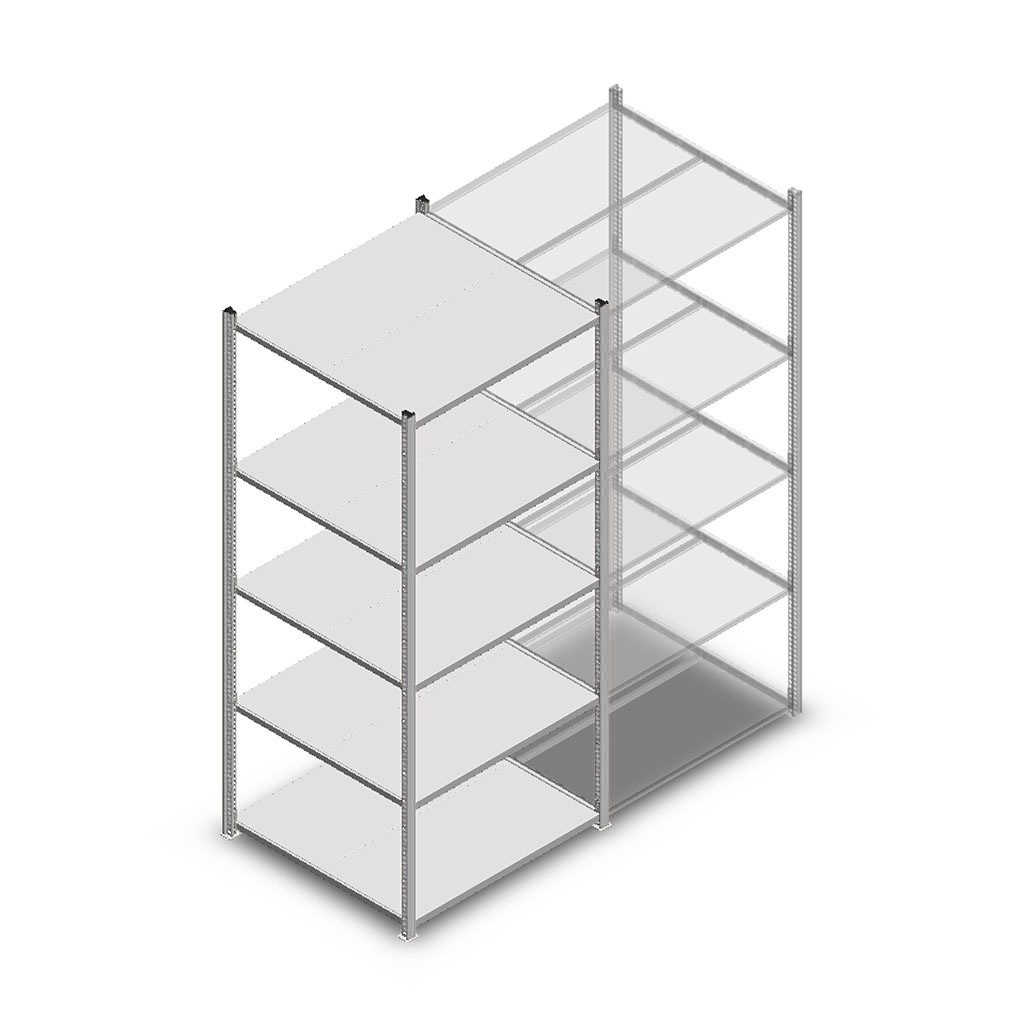 Legbordstelling Medium Duty 2000x850x800 (hxbxd) 5 niveaus metaal verzinkt 200 kg beginsectie