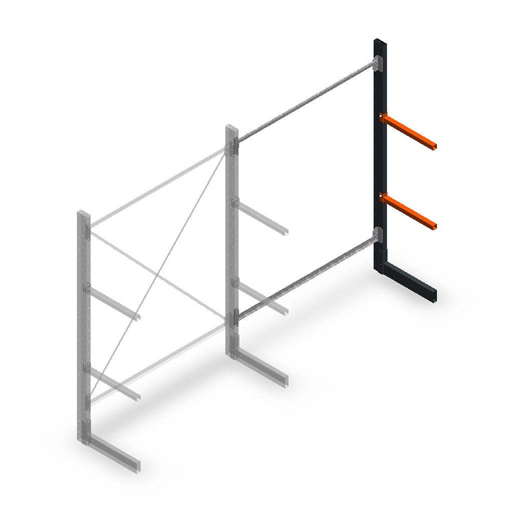 Lichte draagarmstelling enkelzijdig 2000x1500x500 aanbouwsectie