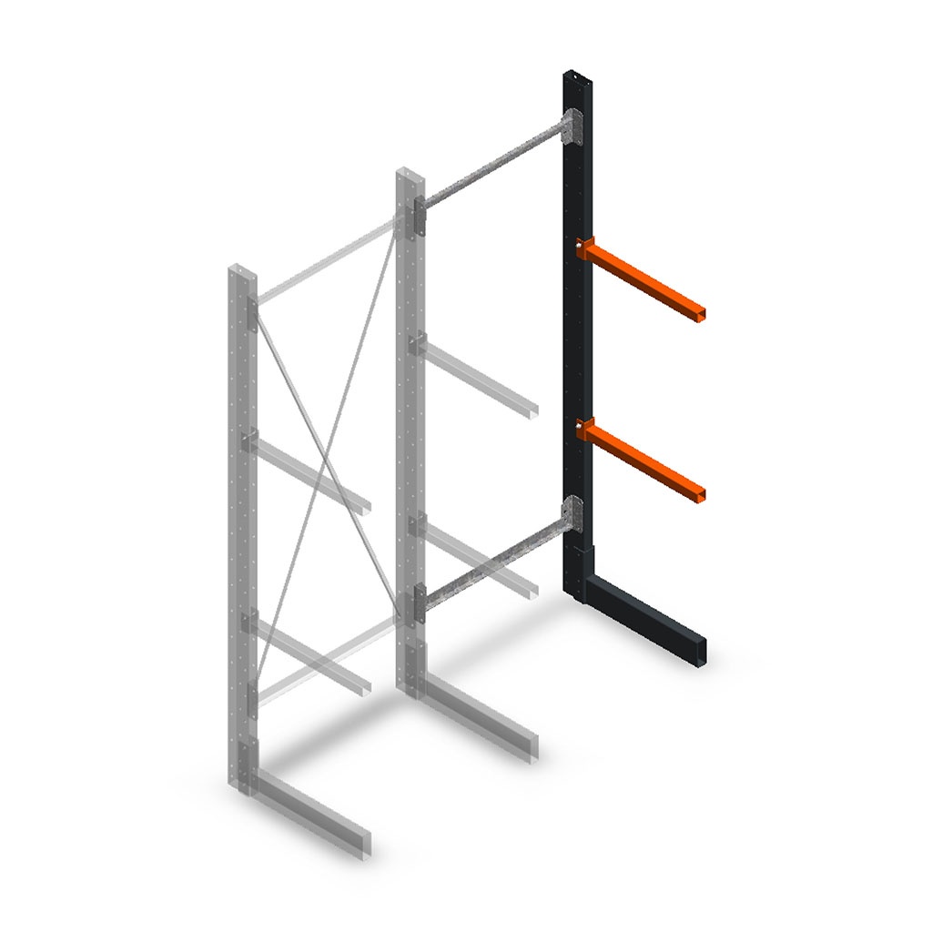 Lichte draagarmstelling enkelzijdig 2000x750x500 aanbouwsectie