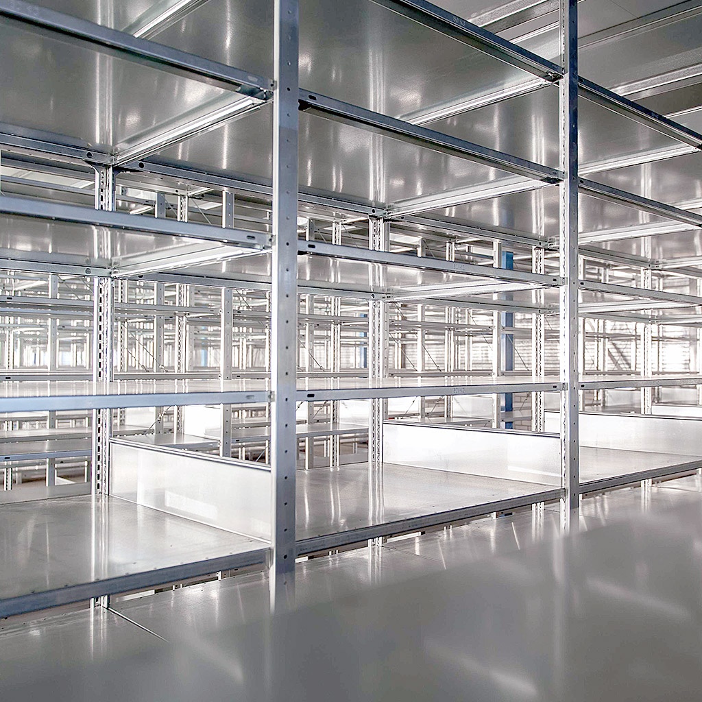 Voordeelrij Legbordstelling Heavy Duty 2500x5000x600, 6 niveaus metaal verzinkt 250 kg