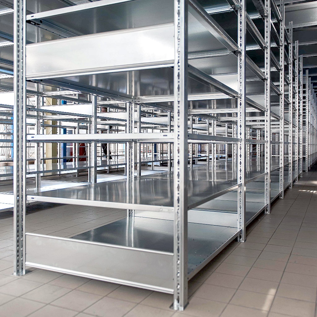 Voordeelrij Legbordstelling Heavy Duty 2500x7000x600, 6 niveaus metaal verzinkt 150 kg