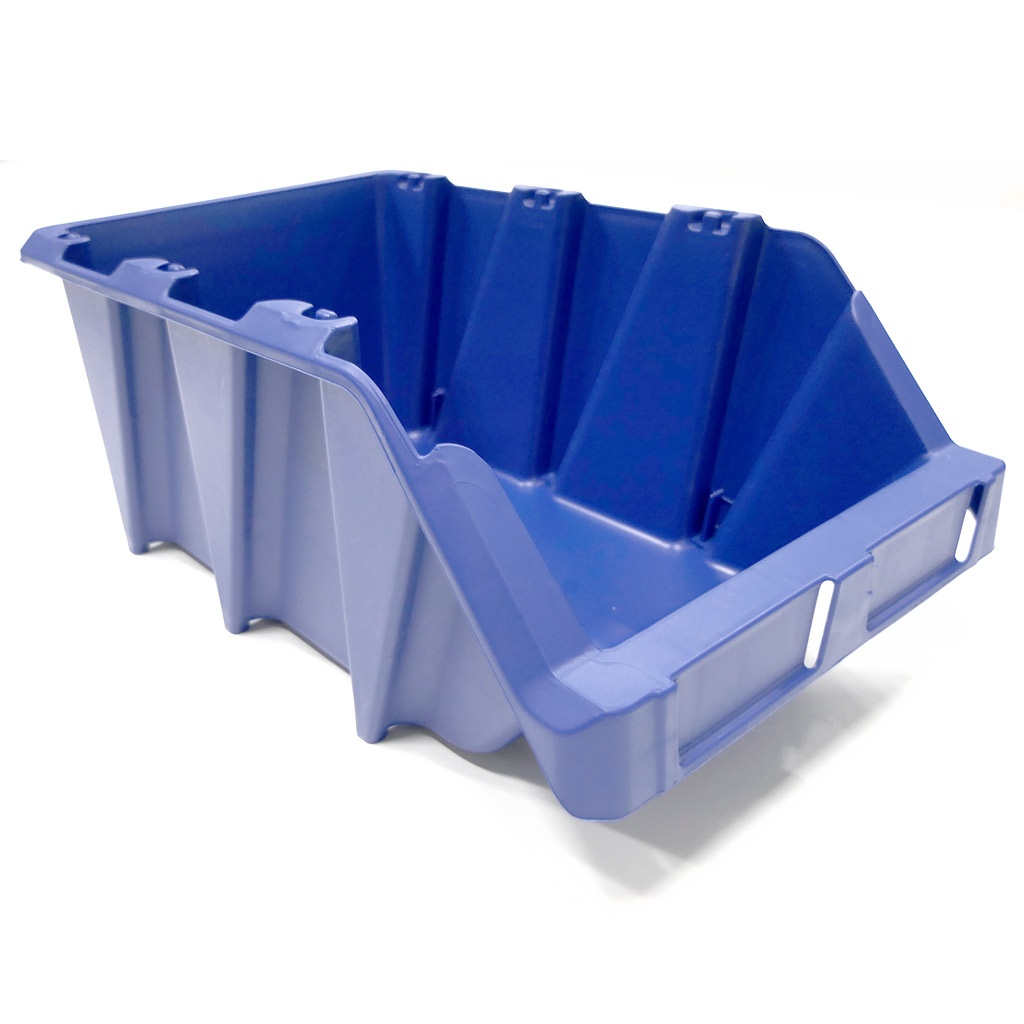 Palletaanbieding 100 Begra stapelbare en nestbare kunststof magazijnbakken type S7, 490x310x195 blauw