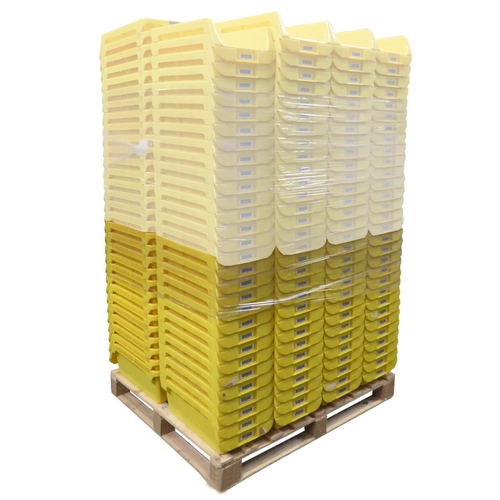 Palletaanbieding 120x gebruikte magazijnbak SSI Schaefer 490x295x200 mm geel