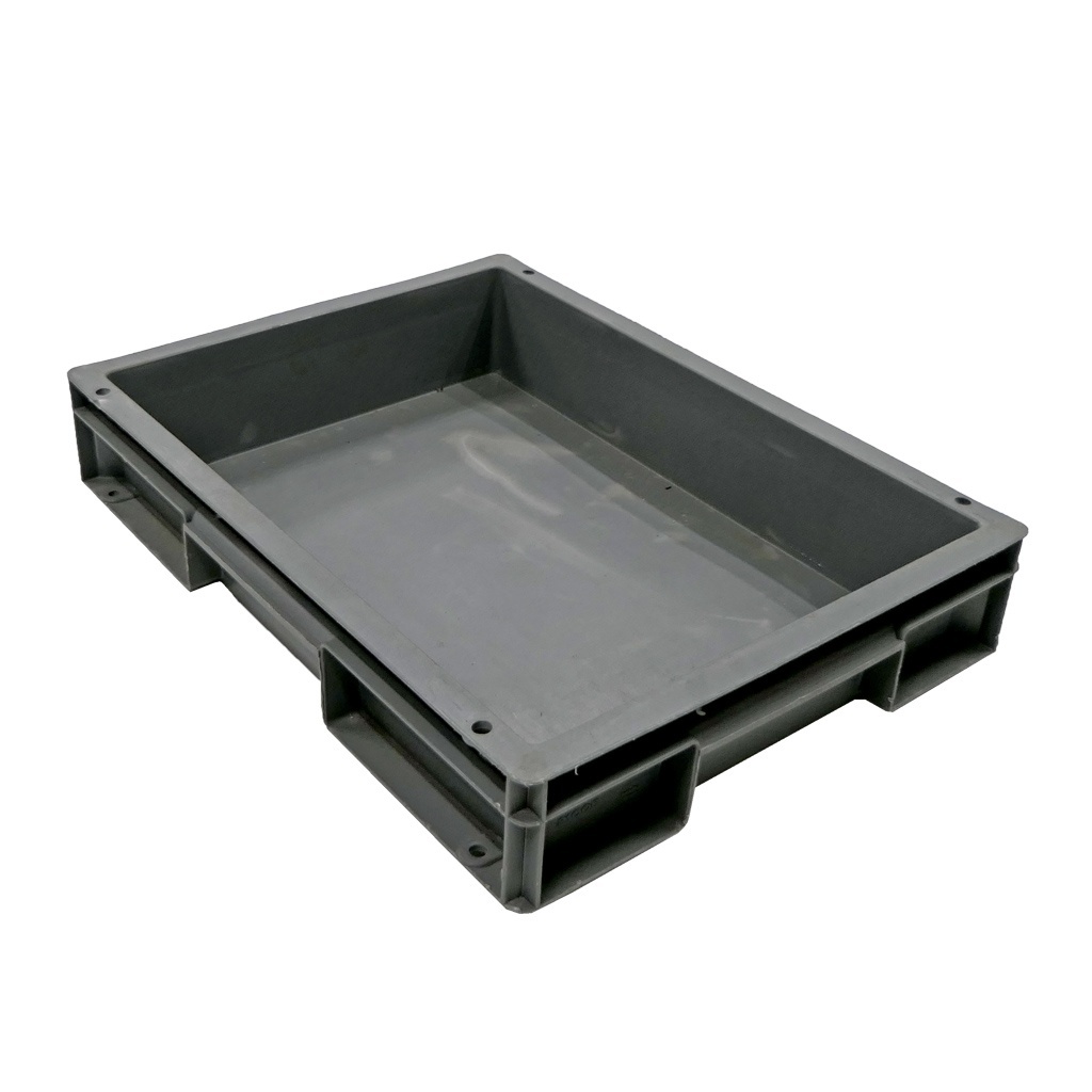 Palletaanbieding 200 gebruikte stapelbare magazijnbakken 400x300x72mm (lxbxh) antraciet