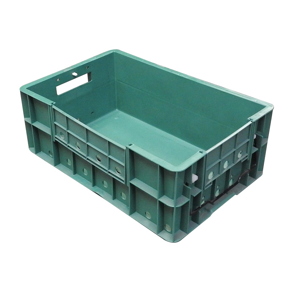 Palletaanbieding 20 gebruikte grijpbakken, stapelkratten 600x400x220 groen