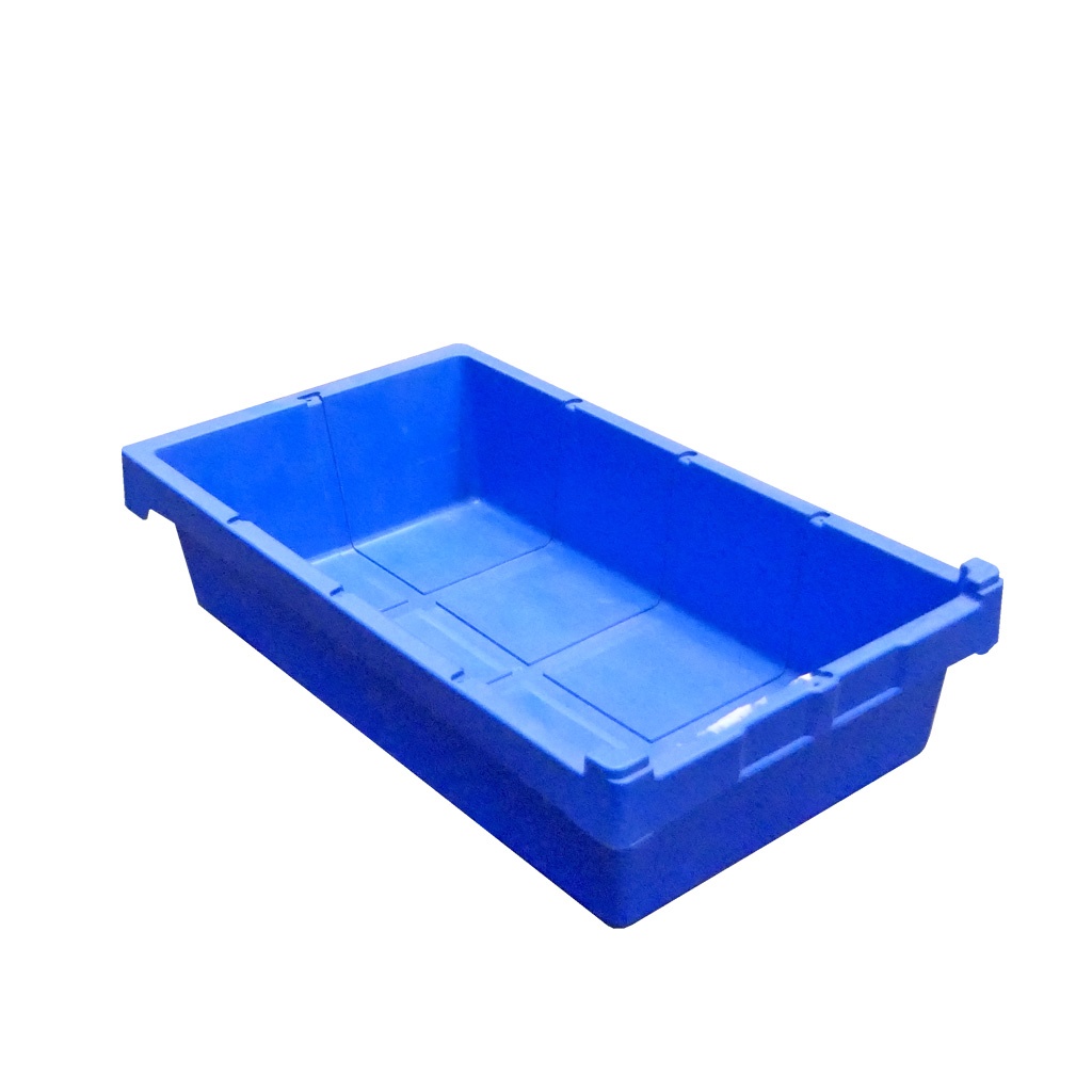 Palletaanbieding 300 gebruikte nestbare magazijnbak 392x233x92mm (lxbxh) blauw