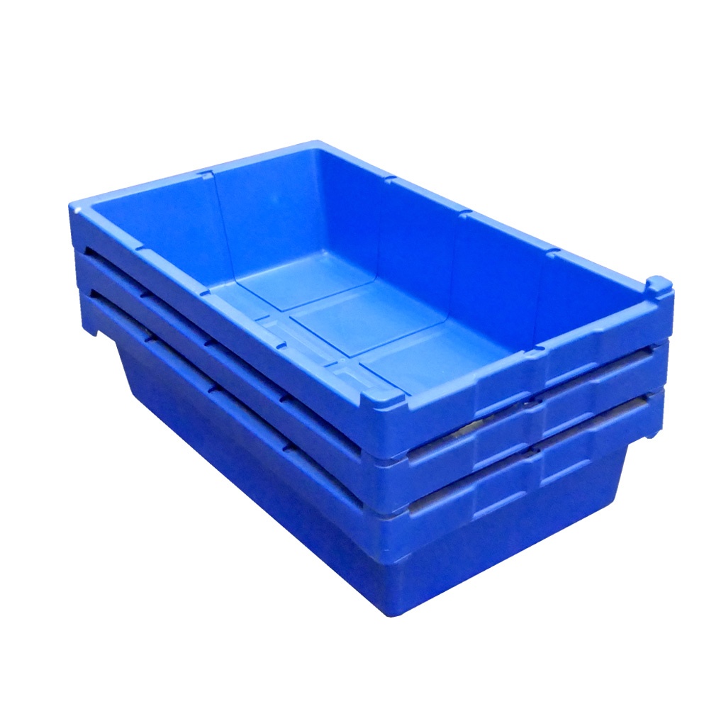 Palletaanbieding 300 gebruikte nestbare magazijnbak 392x233x92mm (lxbxh) blauw