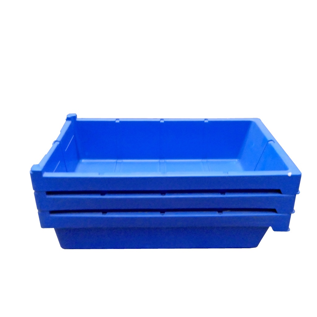 Palletaanbieding 300 gebruikte nestbare magazijnbak 392x233x92mm (lxbxh) blauw
