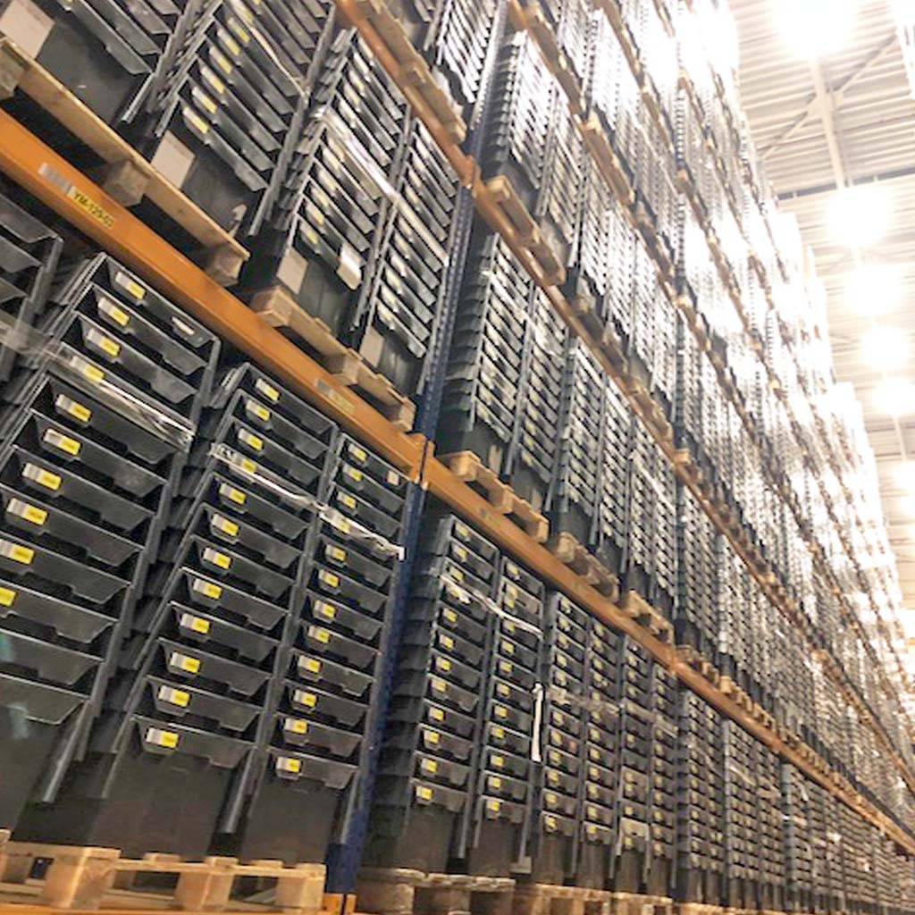 Palletaanbieding 72 gebruikte distributiebak, transportbak 600x400x300 mm (lxbxh) antraciet