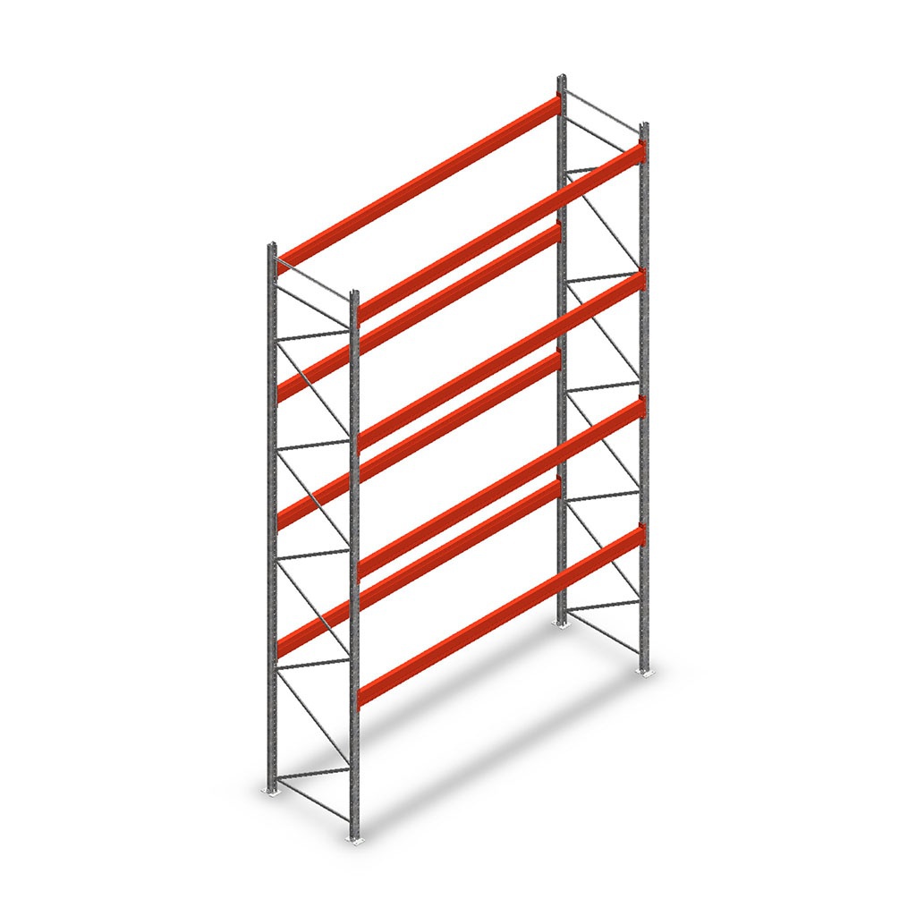 Palletstelling AR T2 L2, 6000x3600(1653)x1100 mm (hxbxd) 4 niveaus beginsectie