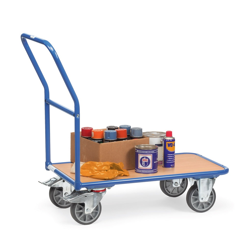 Plateauwagen, platformwagen, transportkar 400 kg met duwbeugel 850x500