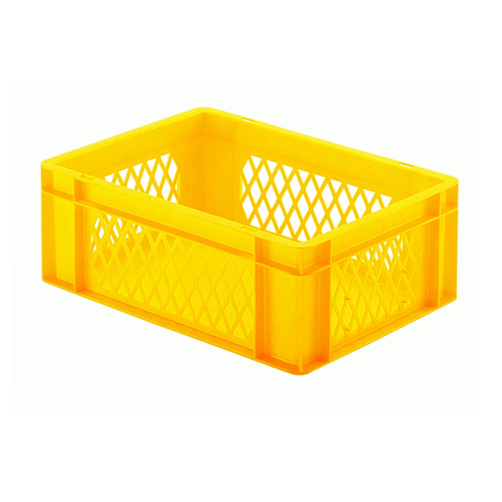 Transportkrat Euronorm plastic bak, krat TK1 400x300x145 geel
