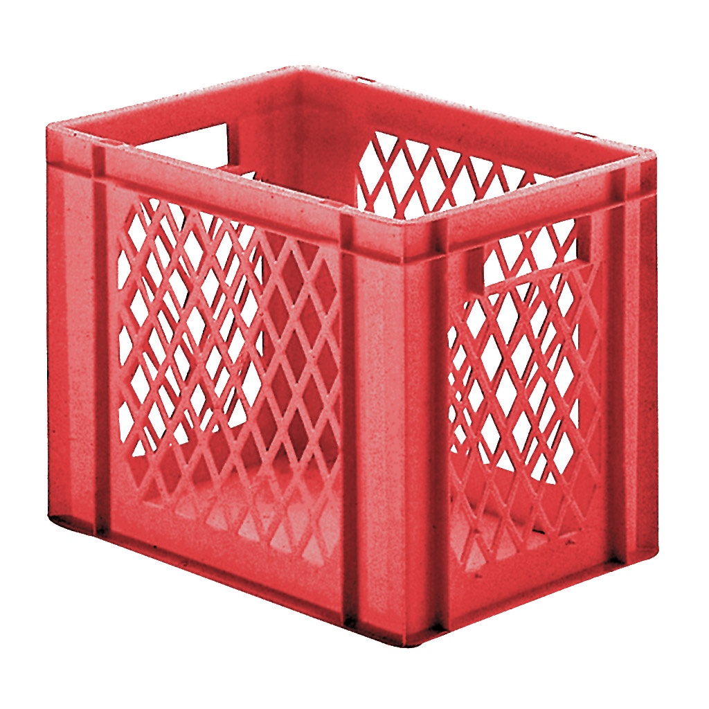 Transportkrat Euronorm plastic bak, krat TK1 400x300x320 rood