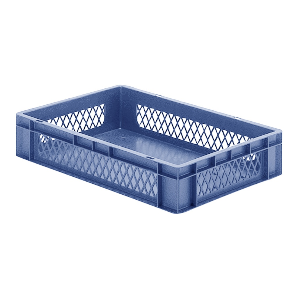 Transportkrat Euronorm plastic bak, krat TK1 600x400x120 blauw
