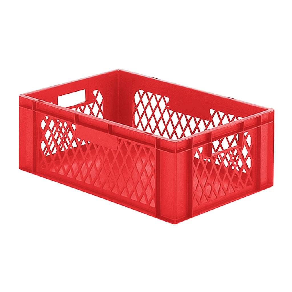 Transportkrat Euronorm plastic bak, krat TK1 600x400x210 rood