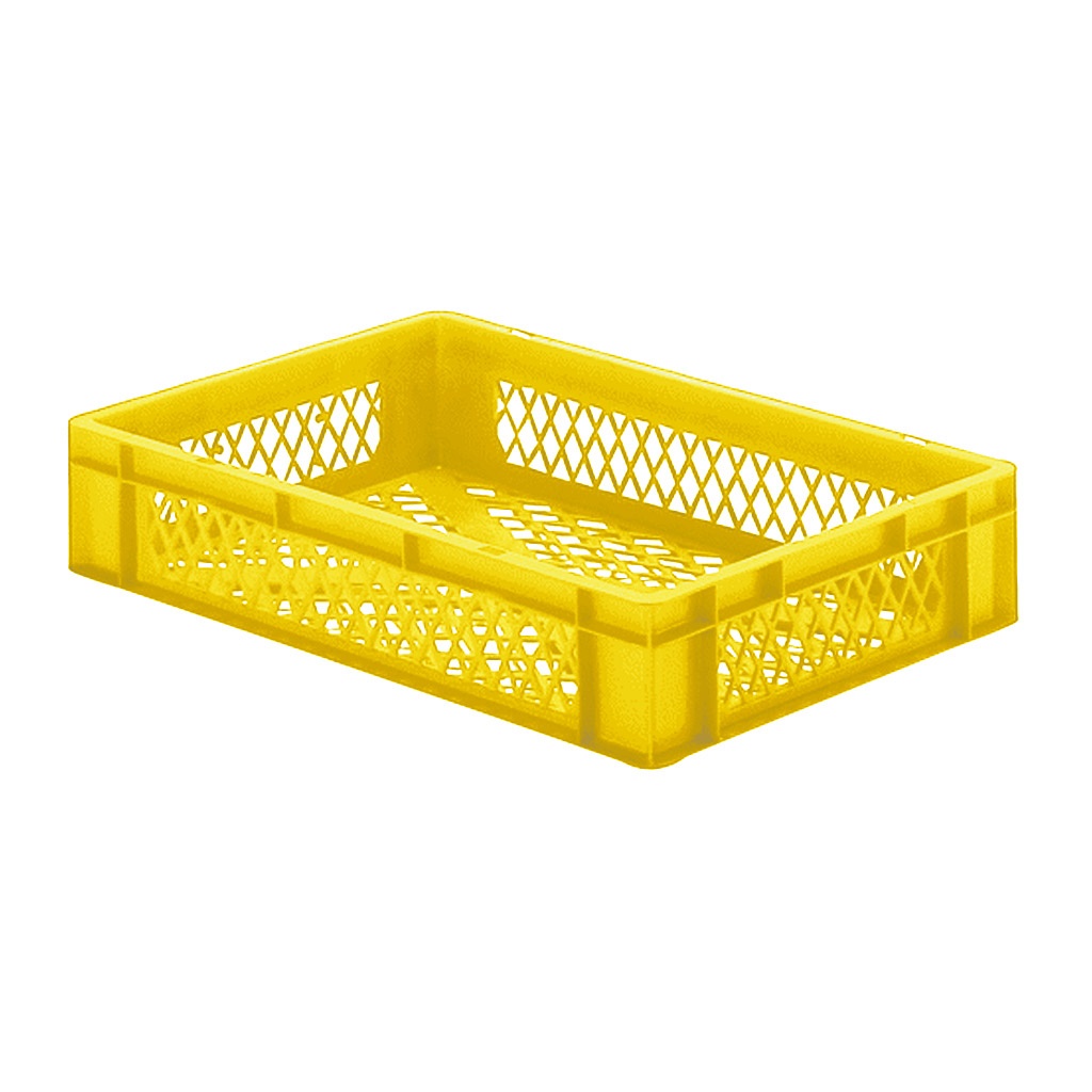 Transportkrat Euronorm plastic bak, krat TK2 600x400x120 geel