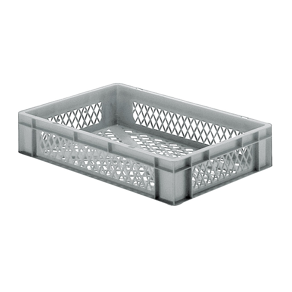Transportkrat Euronorm plastic bak, krat TK2 600x400x120 grijs