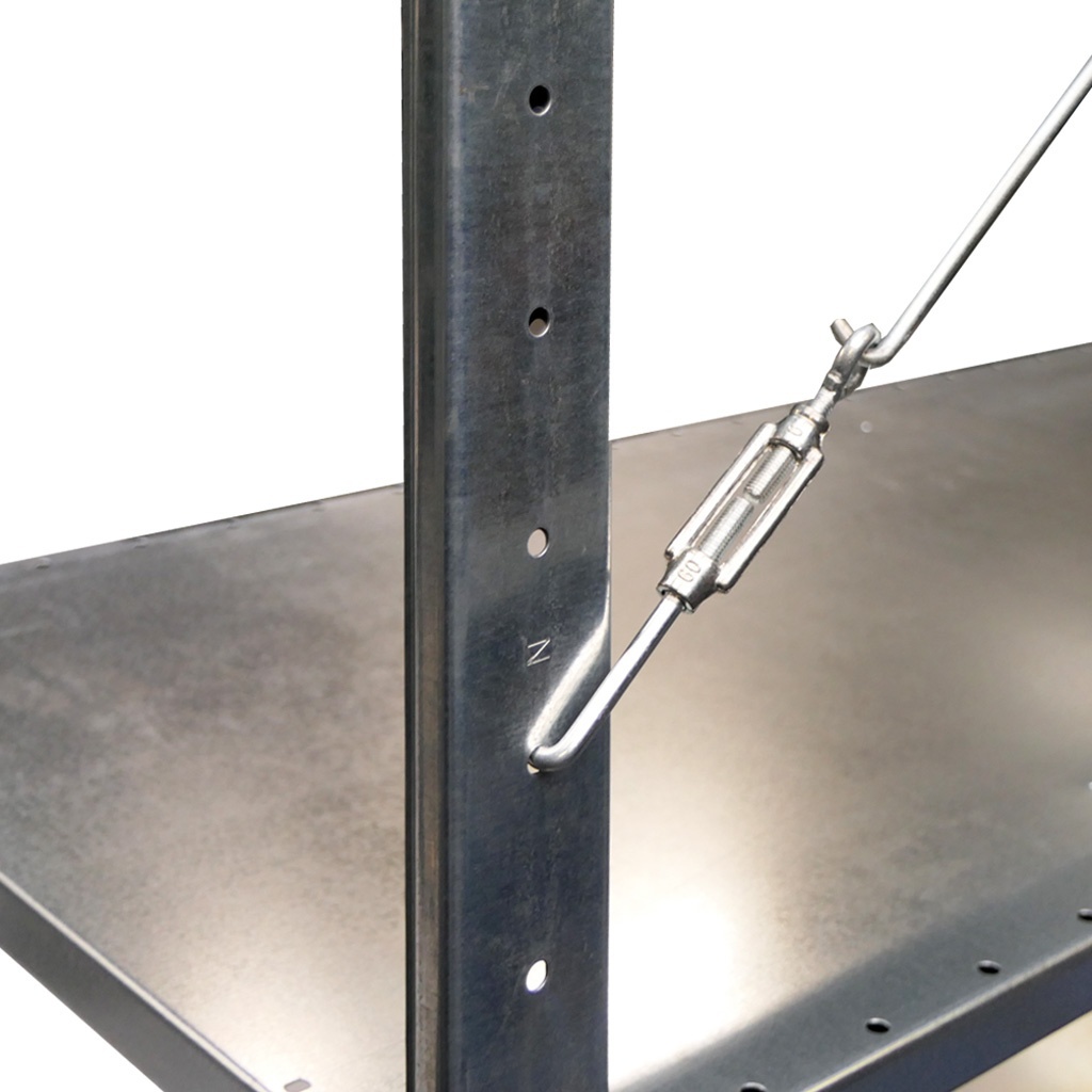 Voordeelrij deels gebruikte legbordstelling Heavy Duty 2200x5200x500mm (hxbxd) 4 secties 5 niveaus 150 kg