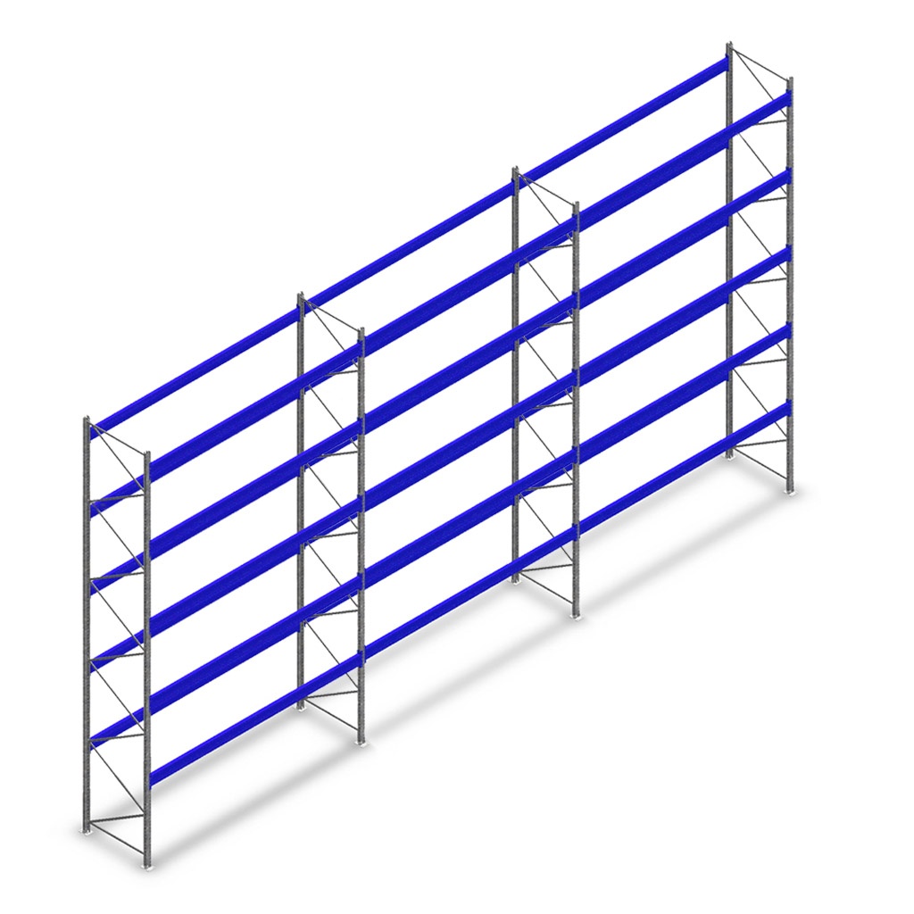 Voordeelrij gebruikte Bito palletstelling 5330x11280x1100, 3 secties 5 niveaus 