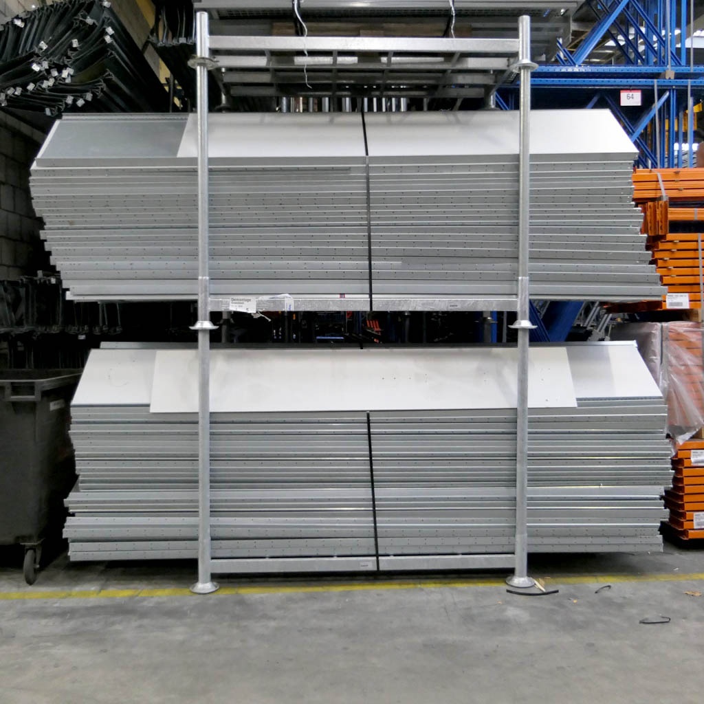 Voordeelrij gebruikte Dexion legbordstelling Verzinkt 3500x5105x600 