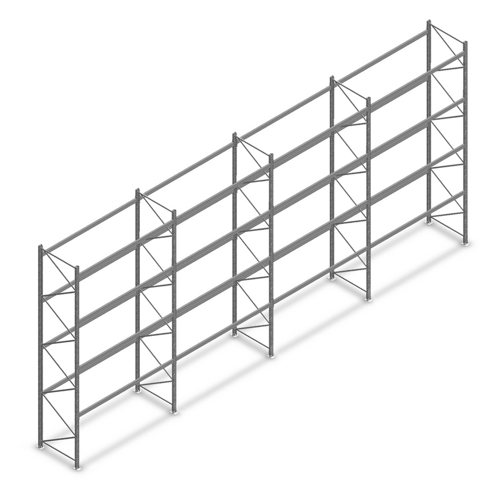 Voordeelrij gebruikte Dexion palletstelling 5000x11200x800, 4 niveaus
