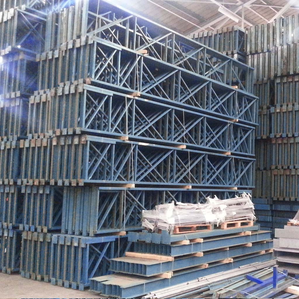 Voordeelrij gebruikte Hovuma palletstelling 6495x11150x870mm (hxbxd) - 4 secties 5 niveaus