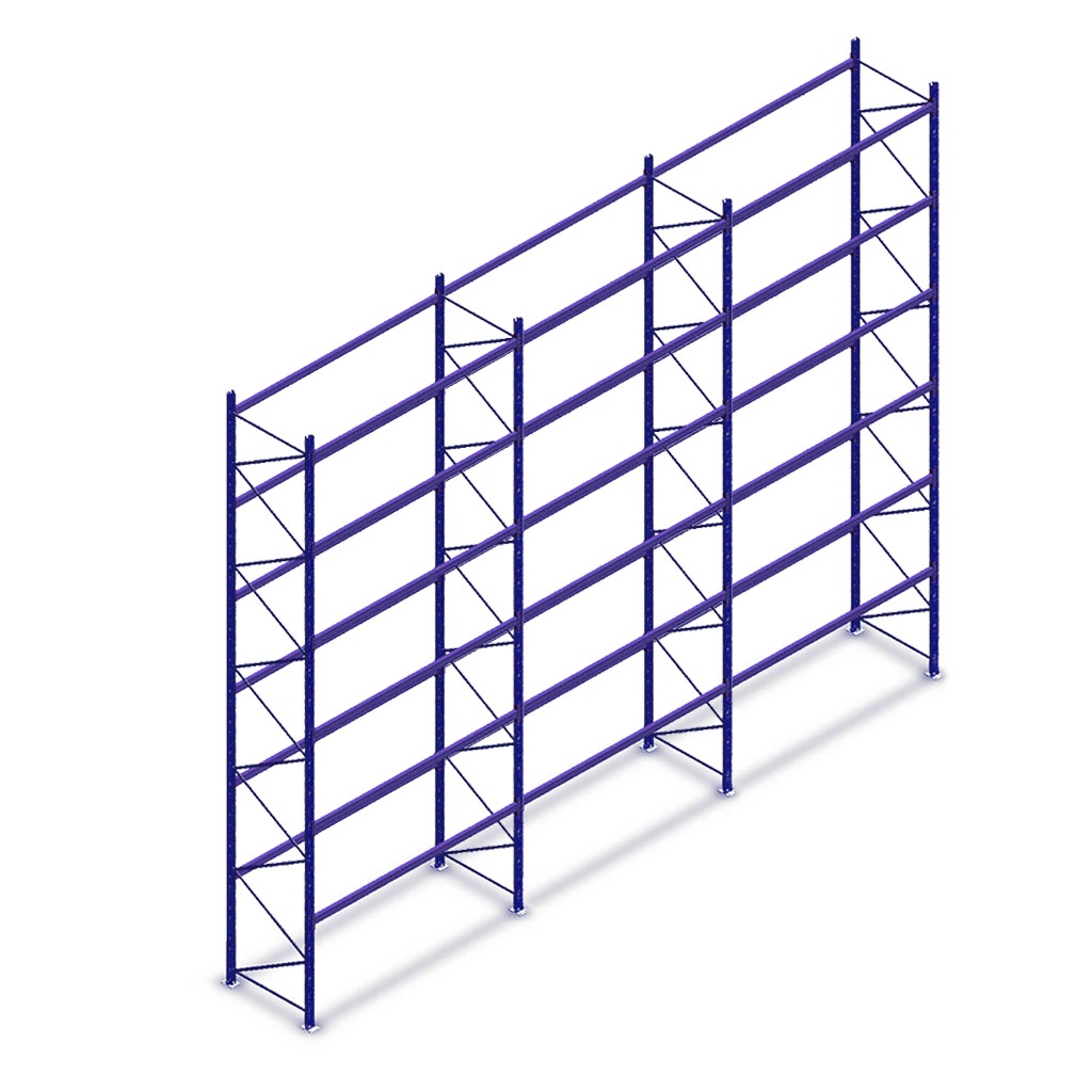 Voordeelrij gebruikte Hovuma palletstelling 7130x8440x1070mm (hxbxd) 3 secties 6 niveaus