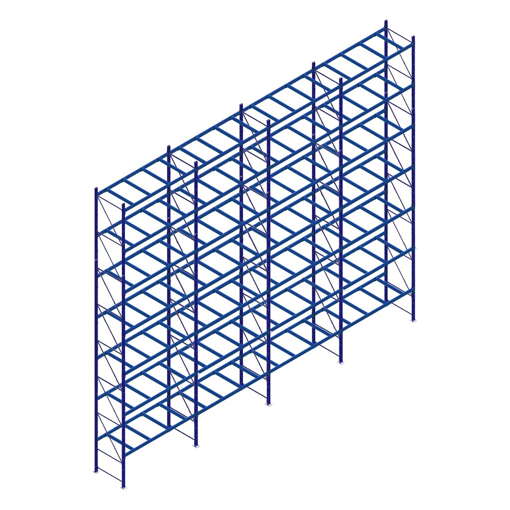 Voordeelrij gebruikte Hovuma palletstelling met diepteliggers blauw