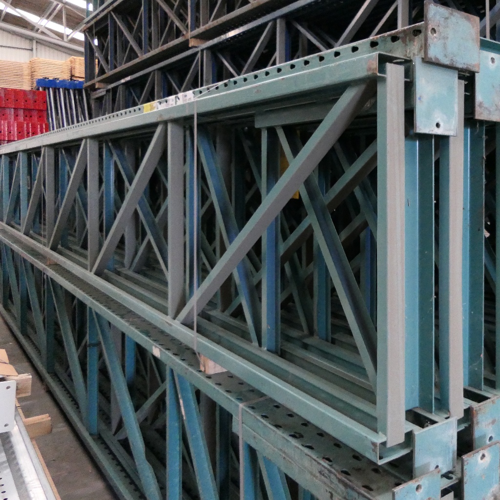 Voordeelrij gebruikte Hovuma palletstelling met diepteliggers blauw
