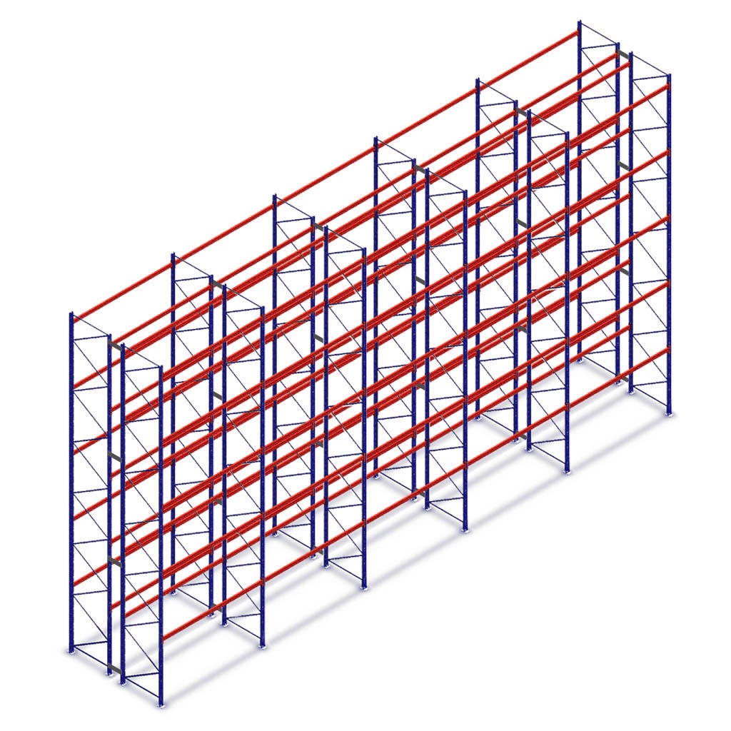 Voordeelrij gebruikte JH Esmena palletstelling 8450x15100x2400 - 5 secties 5 niveaus