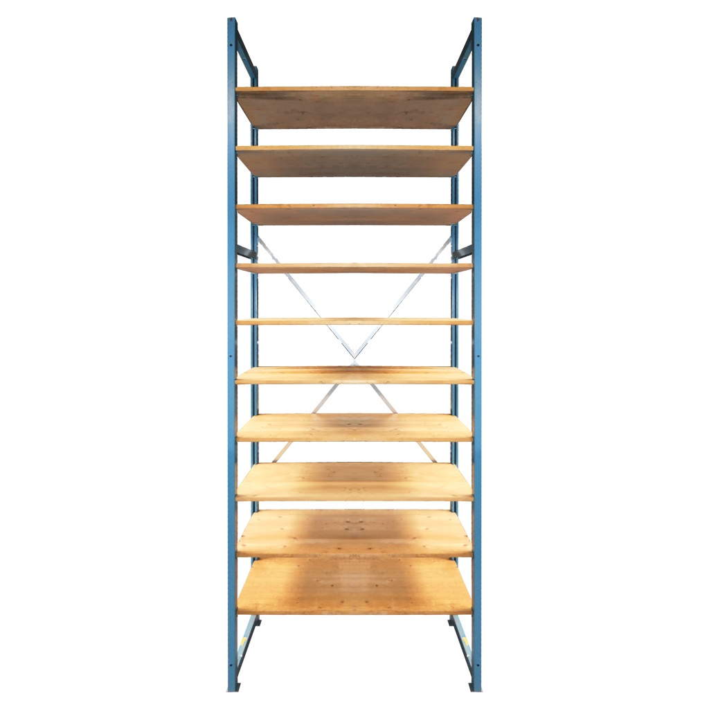 Voordeelrij gebruikte legbordstelling Lundia 2885x5180x500mm (hxbxd) 5 secties 10 niveaus
