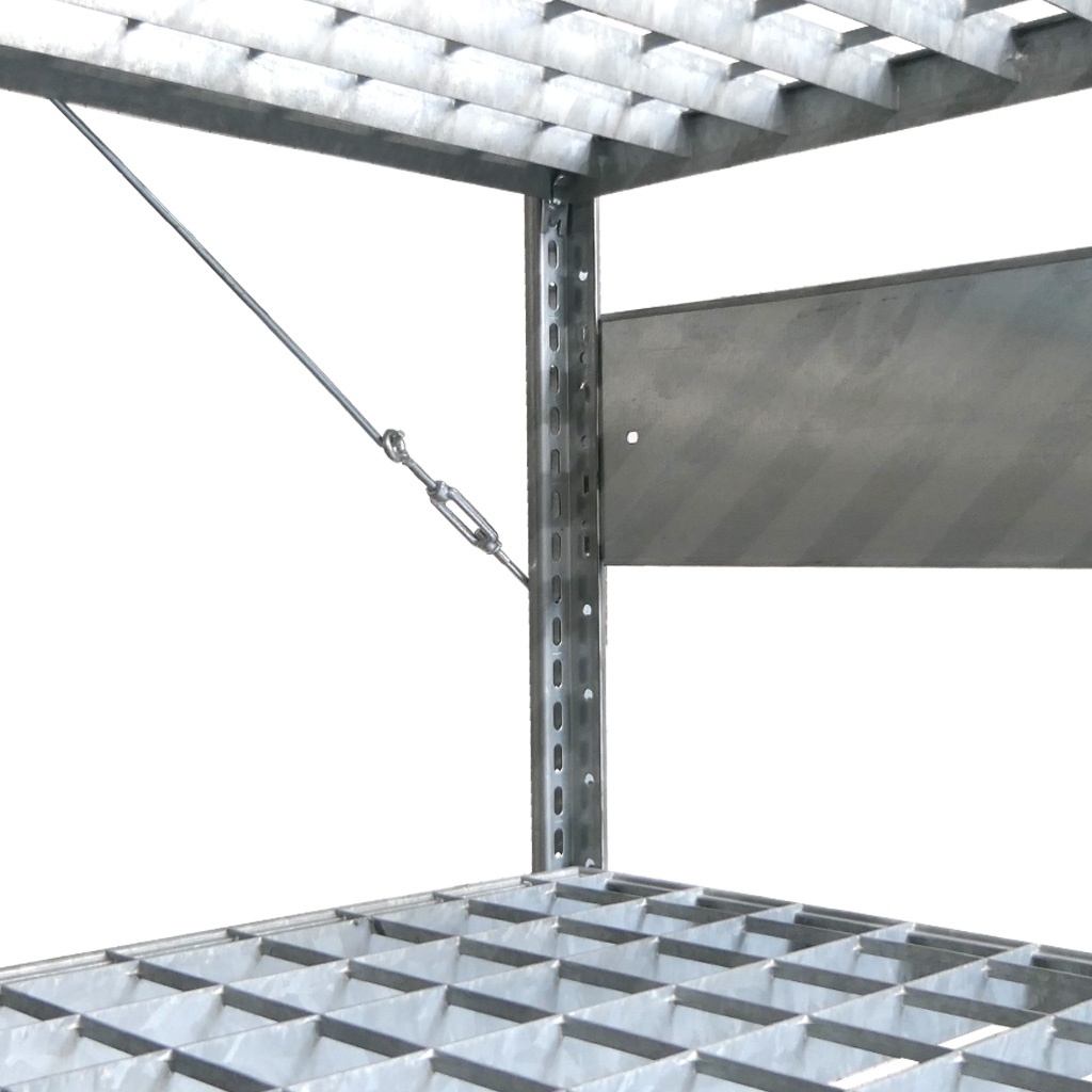 Voordeelrij gebruikte legbordstelling Meta 3000x5350x600mm (hxbxd) 4 secties 8 niveaus