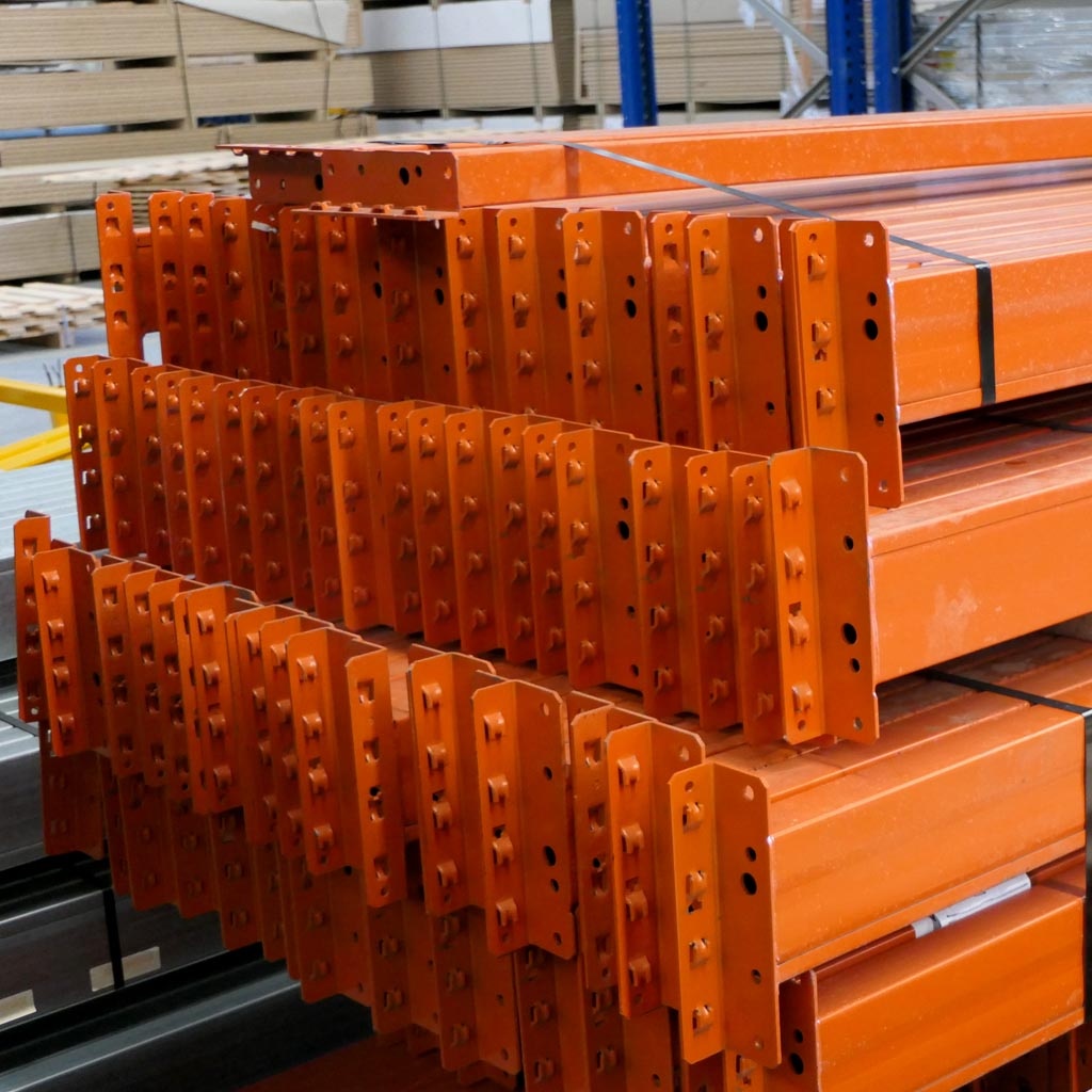 Voordeelrij gebruikte Mecalux palletstelling 6000x6980x1000 mm (hxbxd) - 3 secties 3 niveaus