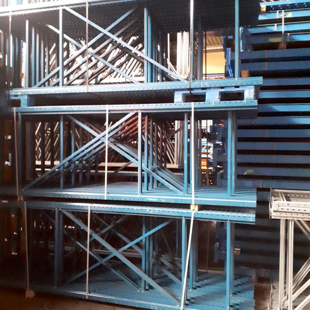 Voordeelrij gebruikte Polypal palletstelling 2375x9420x1050mm (hxbxd) - 3 secties 2 niveaus