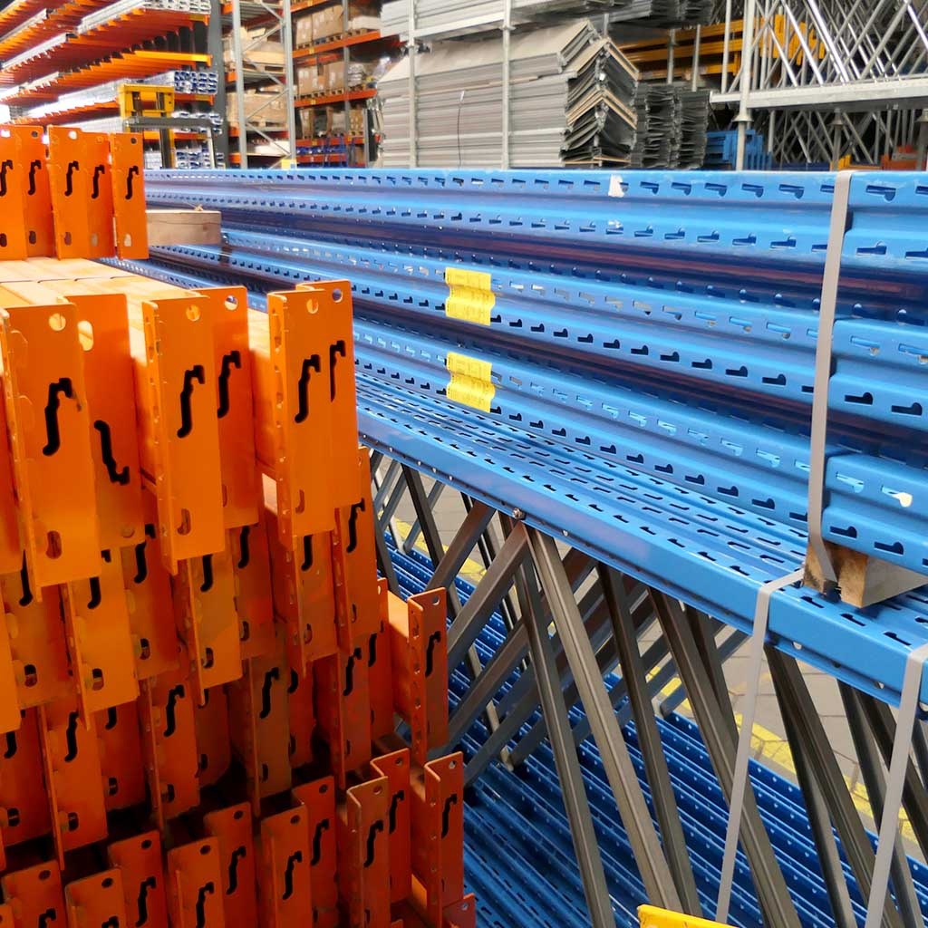 Voordeelrij gebruikte Stow palletstelling 2000x8240x1100mm (hxbxd) - 2 secties 2 niveaus